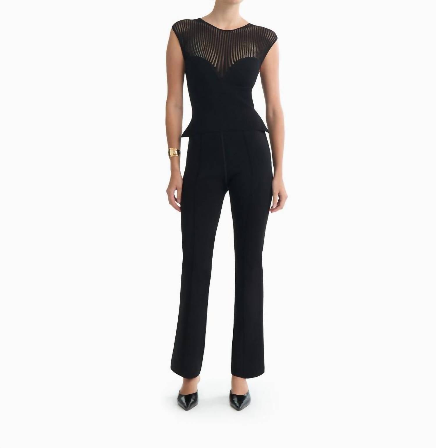 Dodiee Mira Sweetheart Top in black - women's blouse - alternate view