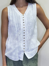 Papillon - Embossed Crinkle Sleeveless Blouse