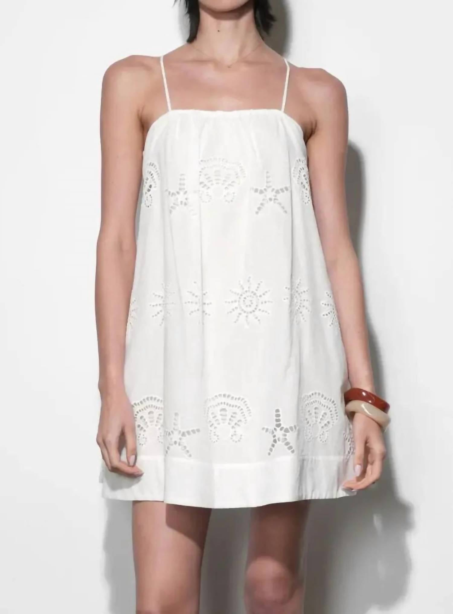 Greylin - Daisy Embroidered Popover Mini Dress
