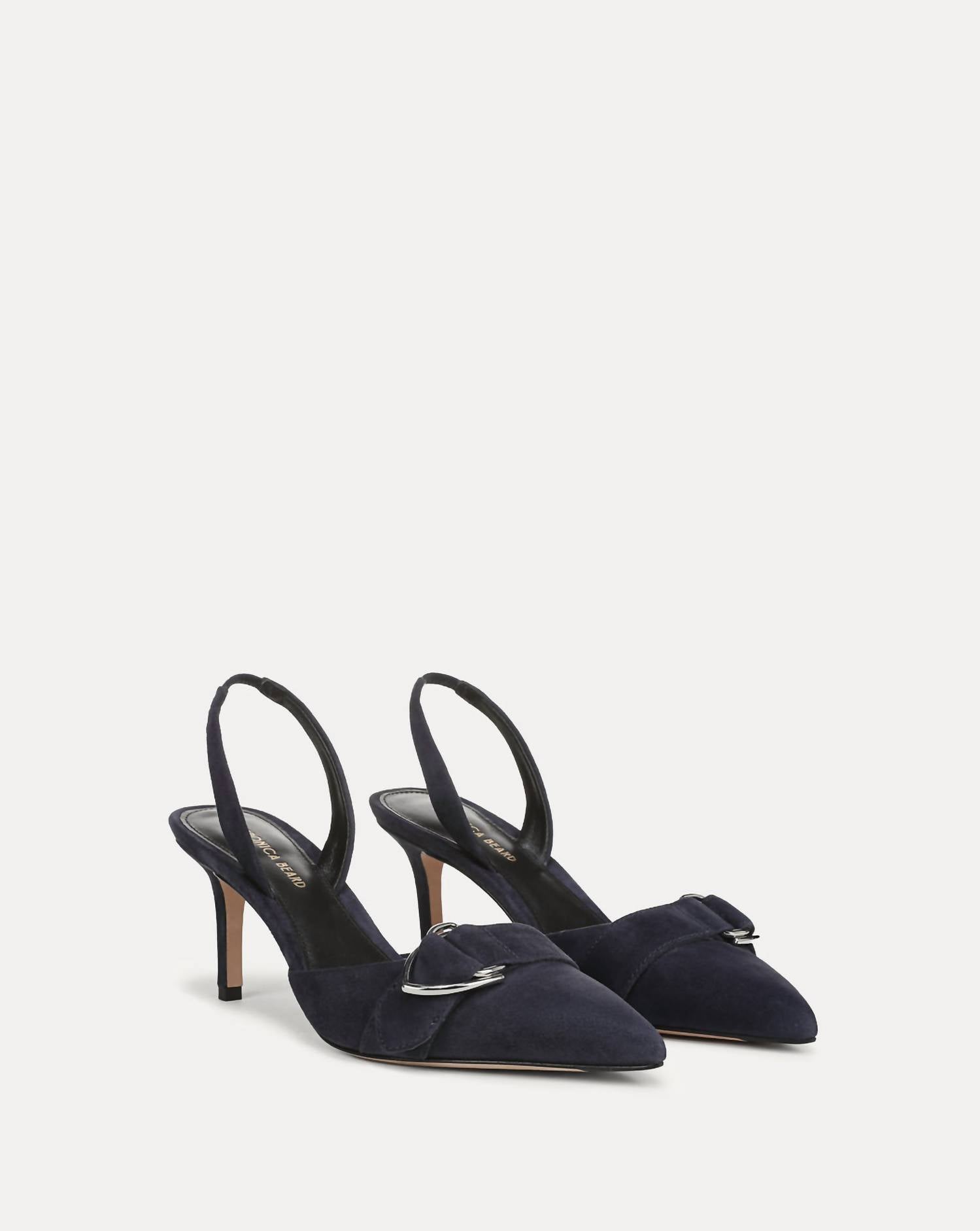 Veronica Beard Women's Loralyn Slingback Buckle Heel in navy - women's heels - detail view