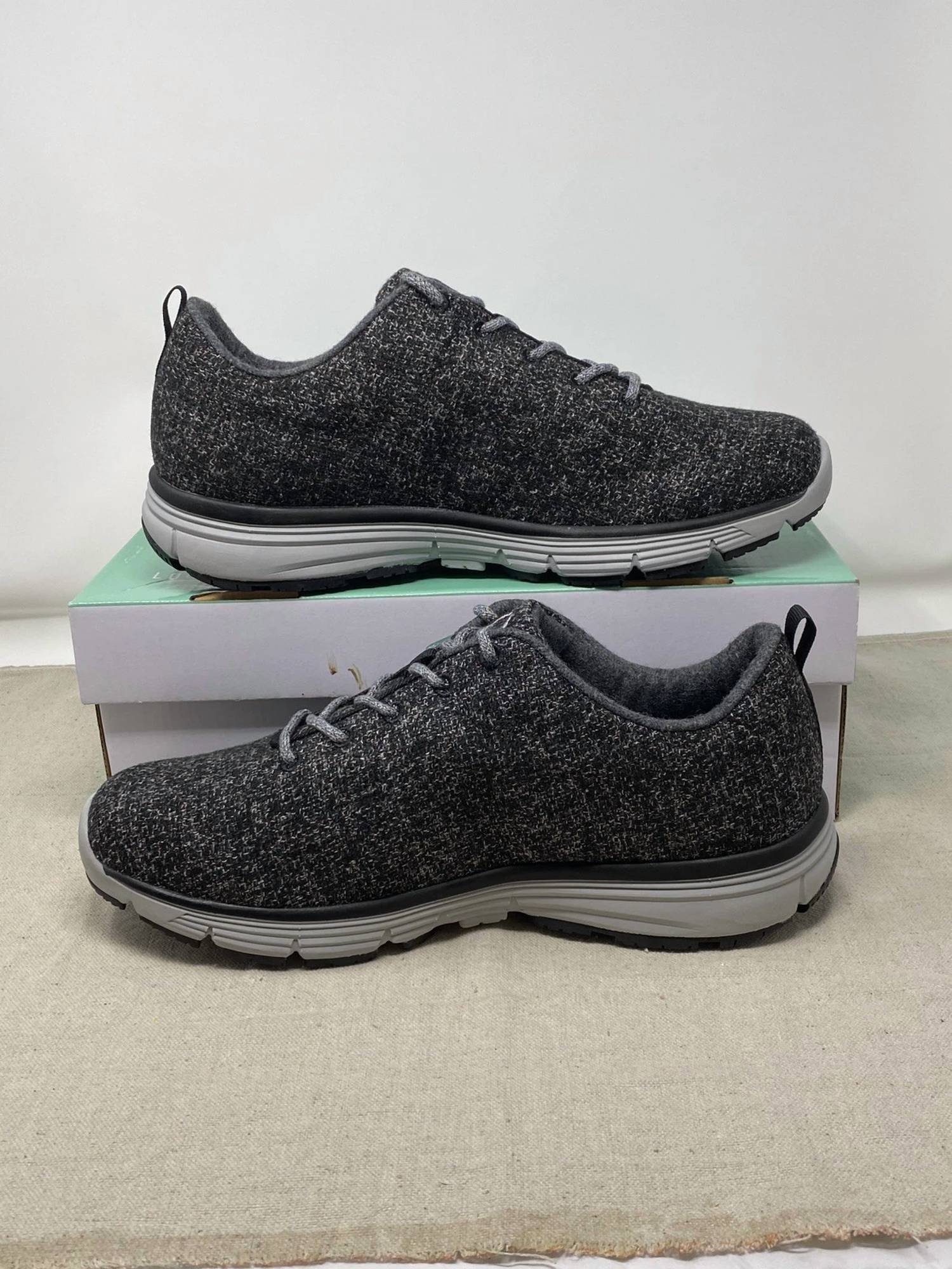 Apex Women's Fitlite Fleece Comfort Walking Shoes in charcoal - women's shoe - detail view