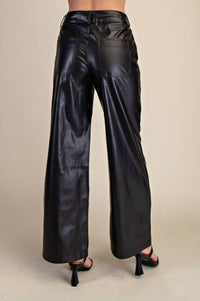 Glam - Willa Wide Leg Leather Pants