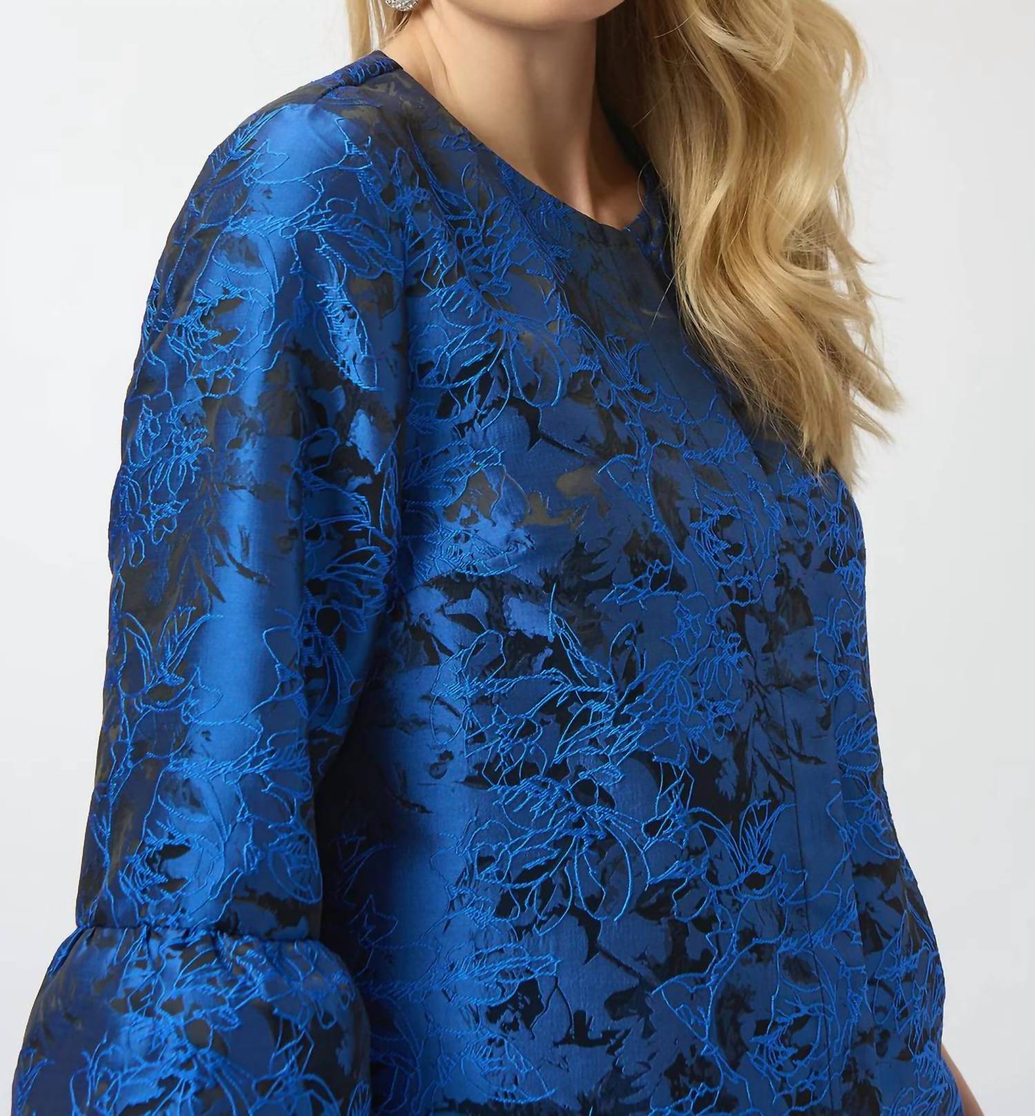 Joseph Ribkoff - Floral Print 3/4 Sleeves Trapeze Jacket