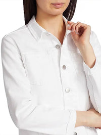 L'Agence Janelle Slim Fit Denim Jacket in blanc - women's jacket - view 4