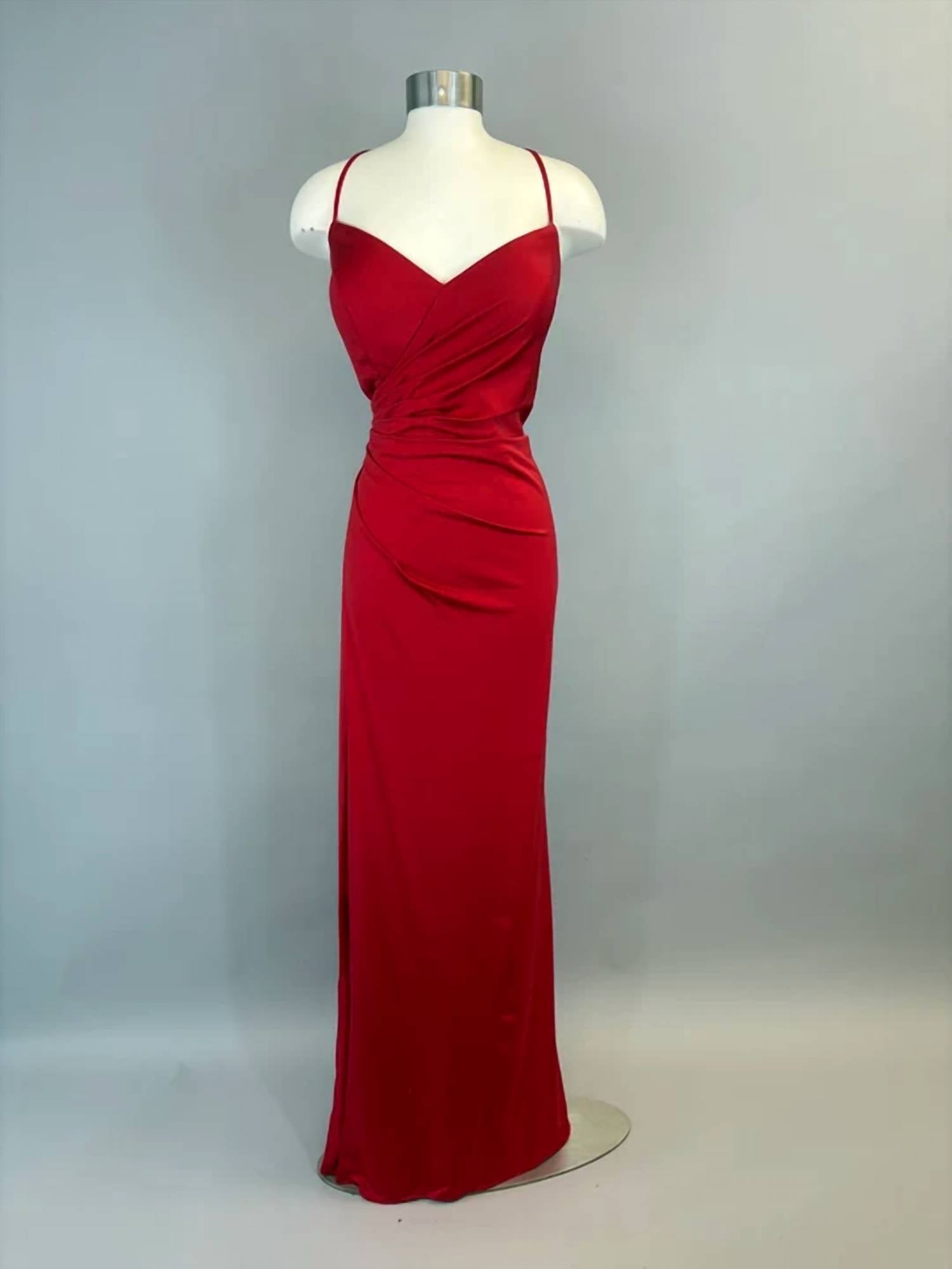 Faviana - Women's V Neck Prom Dress - Plus