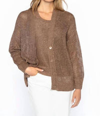 Kinross - Open Texture Lurex Cardigan