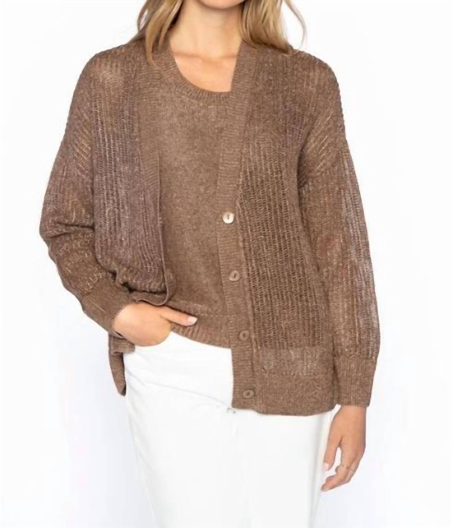 Kinross - Open Texture Lurex Cardigan