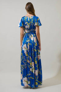 Sugarlips - Solary Floral Eloray Pleated Maxi Dress