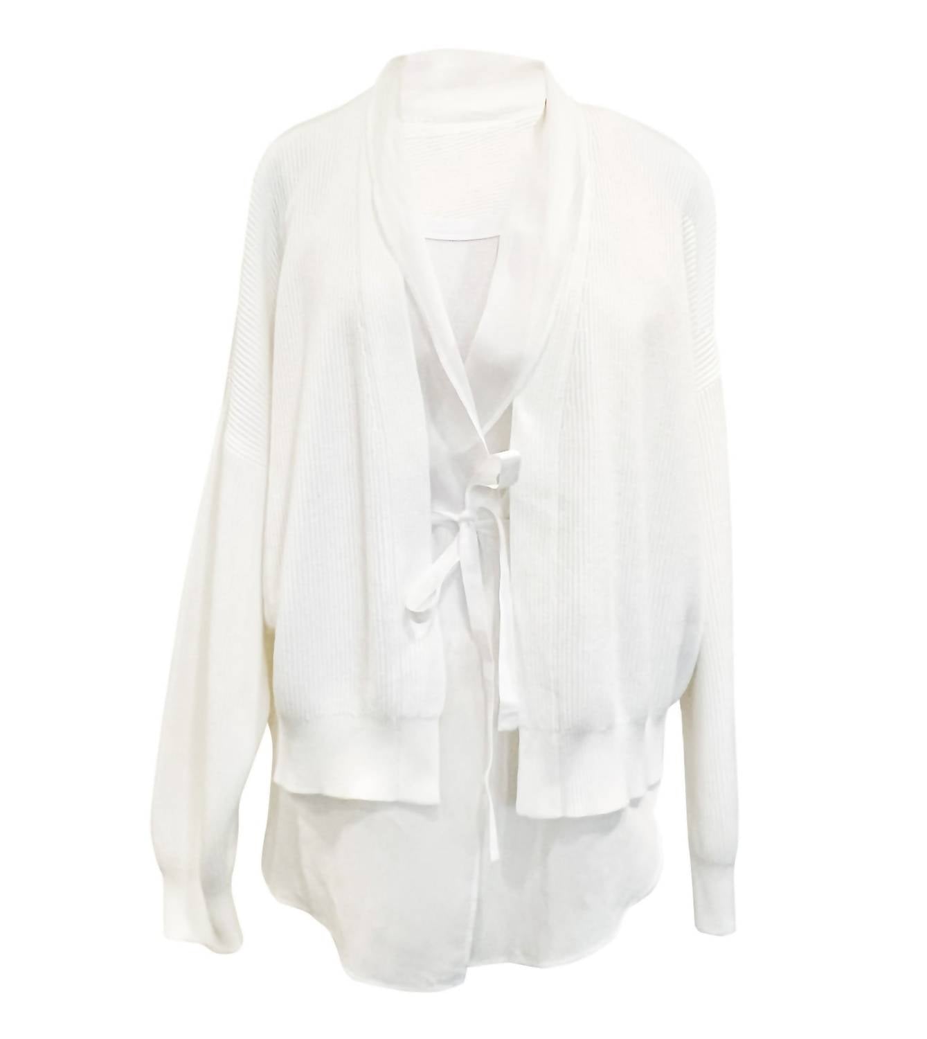 Brunello Cucinelli - English Rib Cardigan With Organza Vest