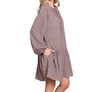 Cotton Bleu - Boho Tile Print Babydoll Dress