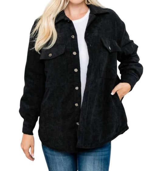 Zia Apparel - Talissa Oversized Padded Corduroy Jacket