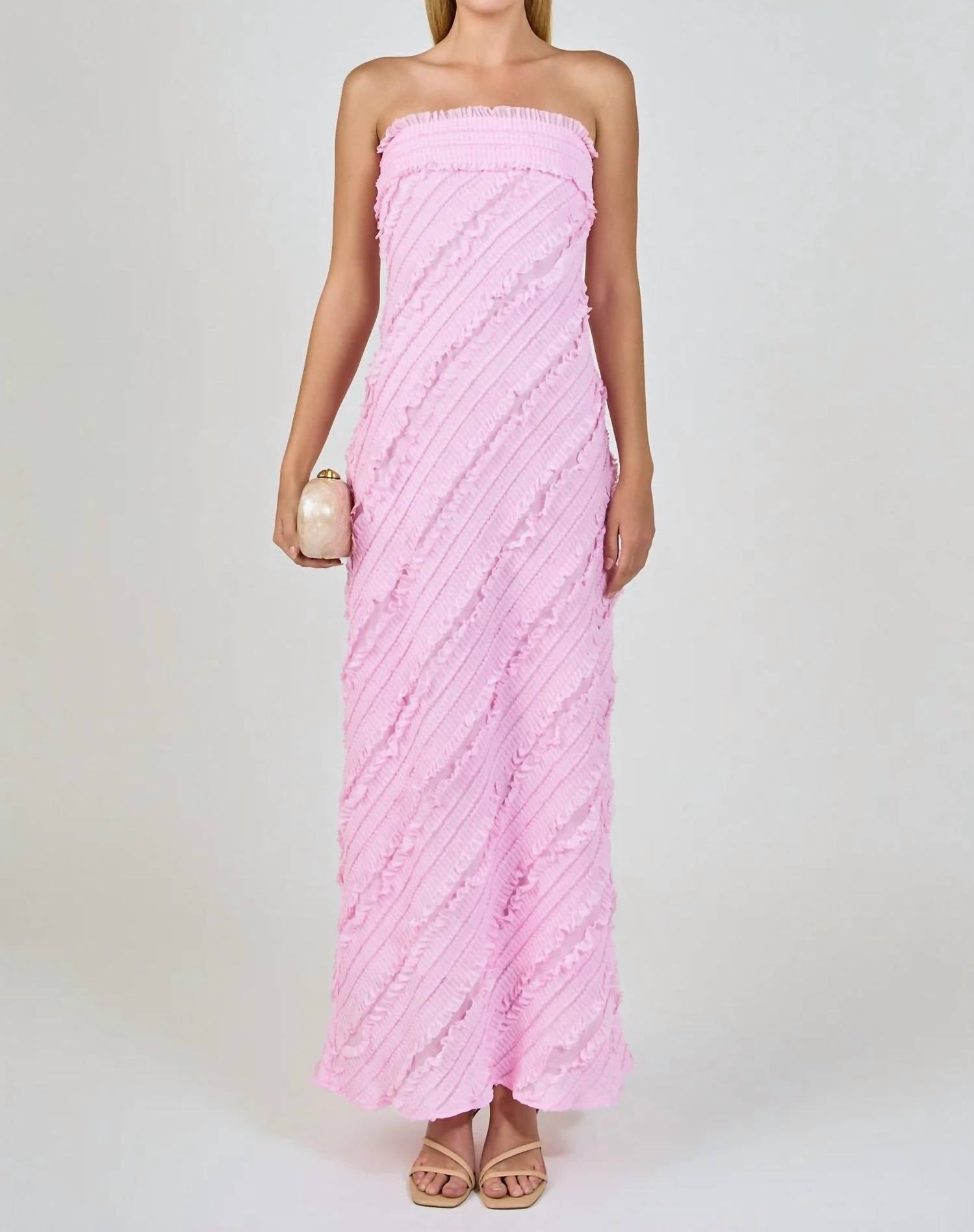 Endless Rose - Juliette Strapless Ruffled Maxi Dress