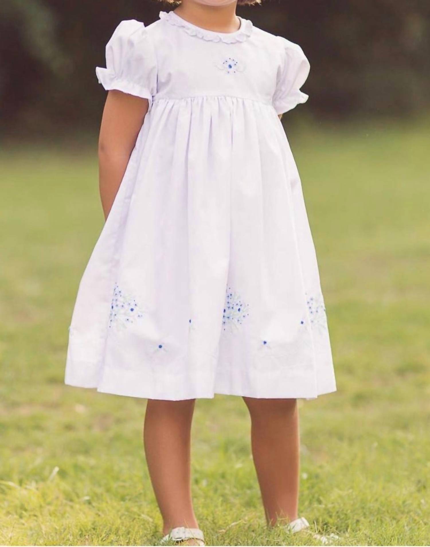 THE PROPER PEONY Sussex Puff Sleeve Dress in white - kids' dress