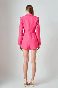 endless rose Blazer Romper in fuchsia - women's pants - view 4