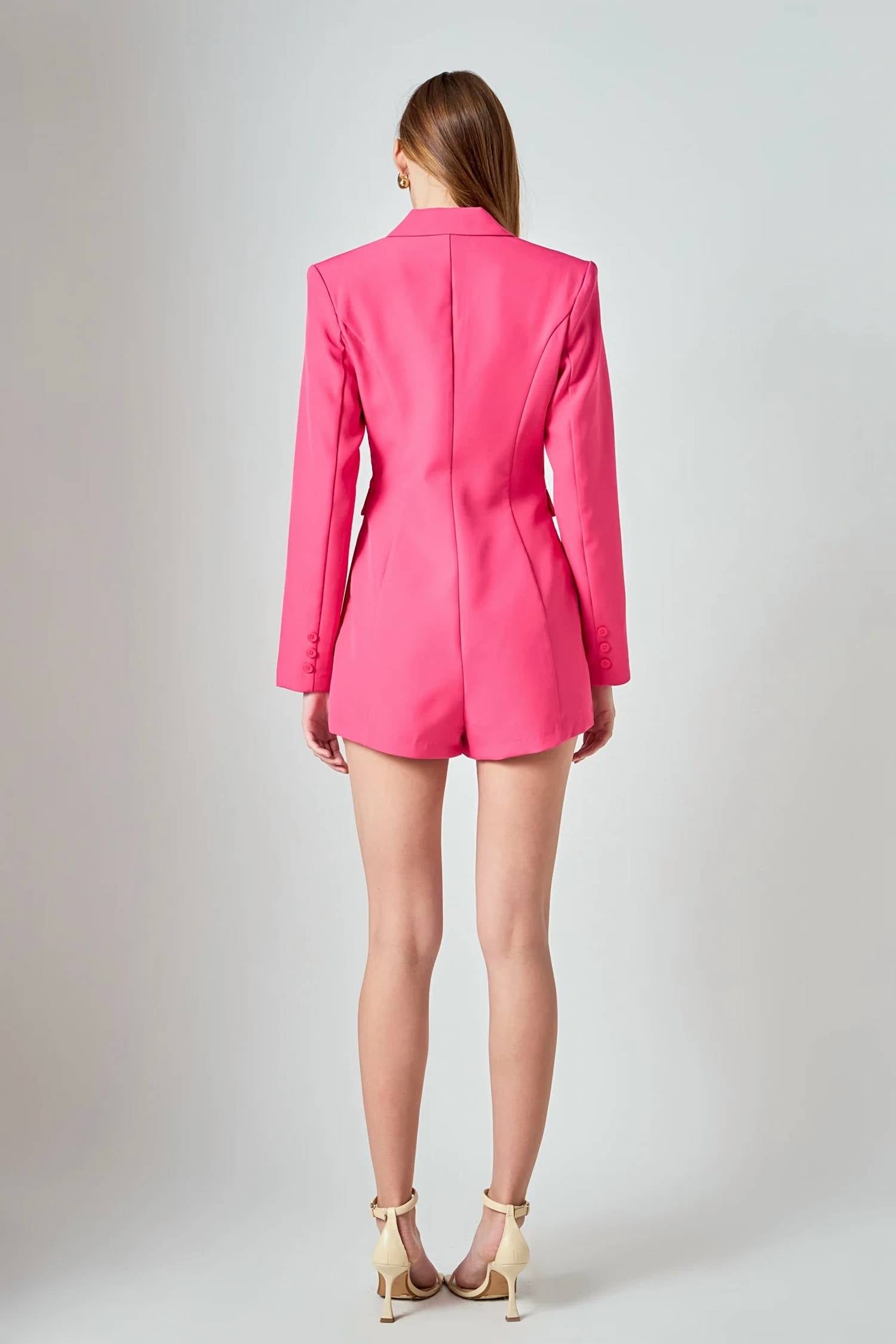 endless rose Blazer Romper in fuchsia - women's pants - view 4