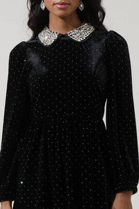 Sugarlips - Esteller Velvet Polka Dot Mini Dress