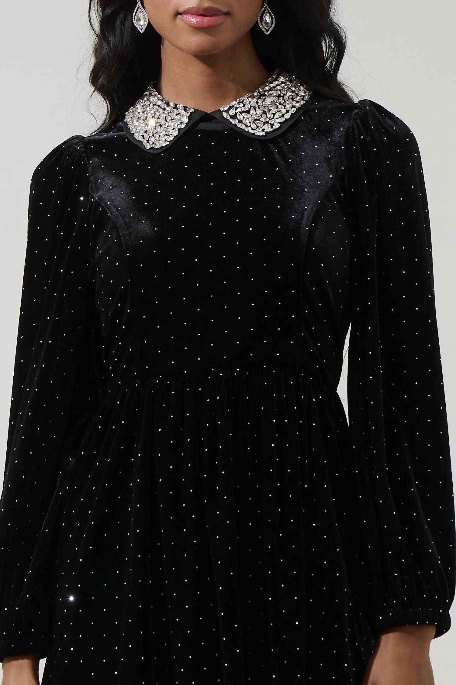 Sugarlips - Esteller Velvet Polka Dot Mini Dress