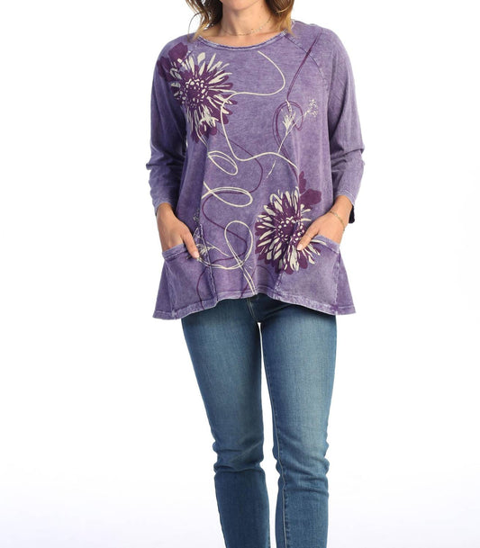 Jess & Jane - Carmen Mineral Washed Patch Pocket Cotton Top