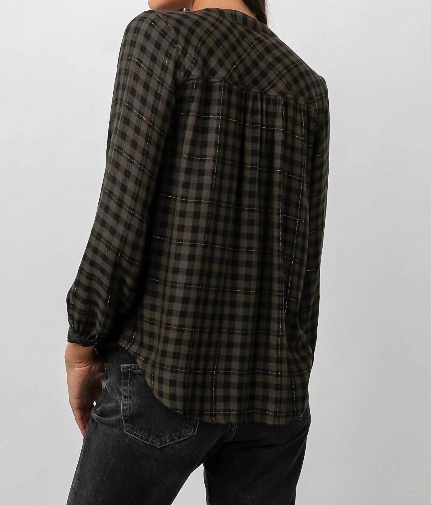Rails ELOISE SHIRT in fern black - women's shirt - alternate view