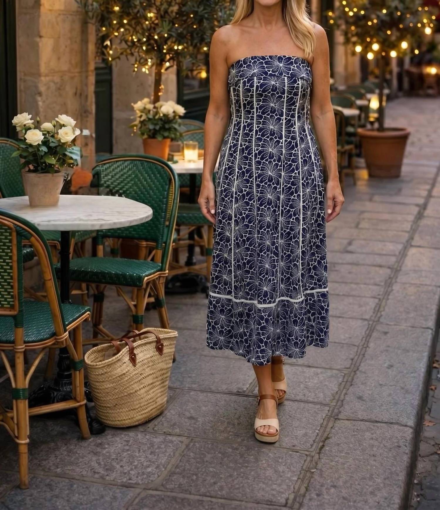 Pretty Follies - Gloria Floral Print Strapless Midi Dress
