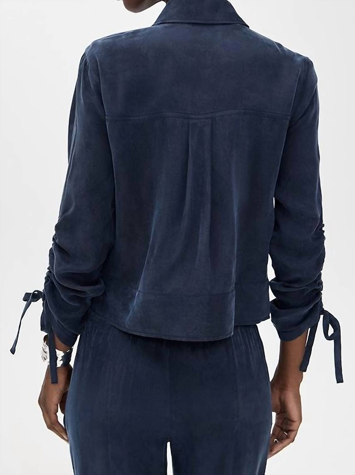 cinq a sept Dale Washed Twill Jacket in navy 1 - women's jacket - alternate view