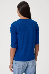 Goldie - Ruched Half Sleeve Crew Neck Tee