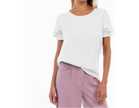 Naked Zebra - Crew Neck Satin Blouse