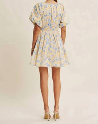 In February - Spring Airy Watercolor Mini Dress