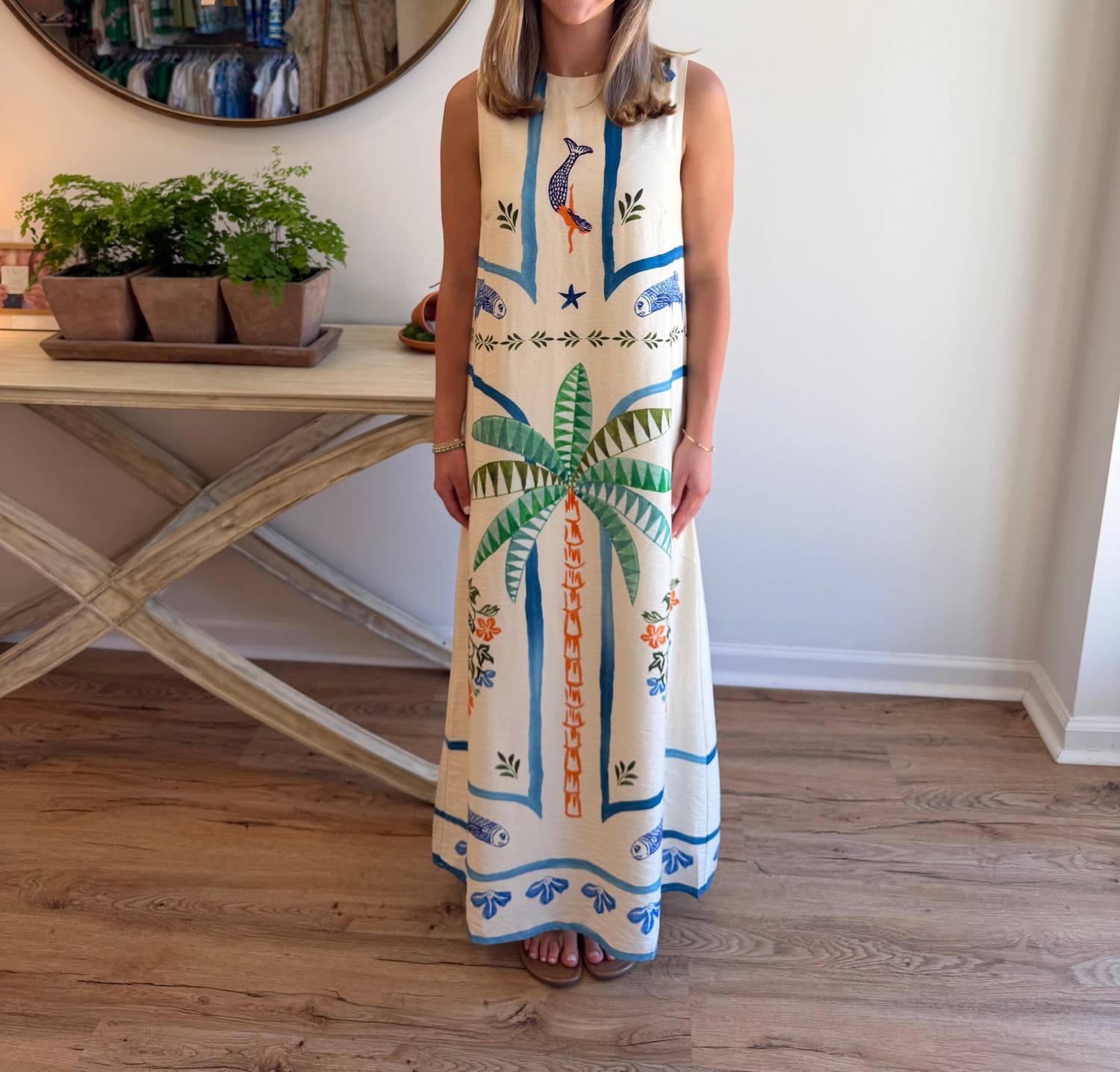 Compania Fantastica - Palm And Mermaid Midi Dress