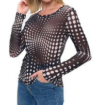 Ariella - POLKA DOT MESH TOP