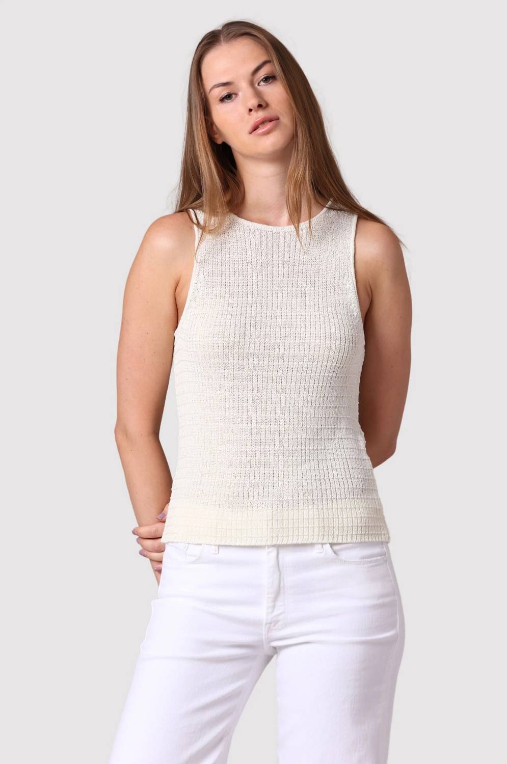 Minnie Rose - Linen Cotton Blend Tank Top