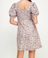 Square neck lilacs dress