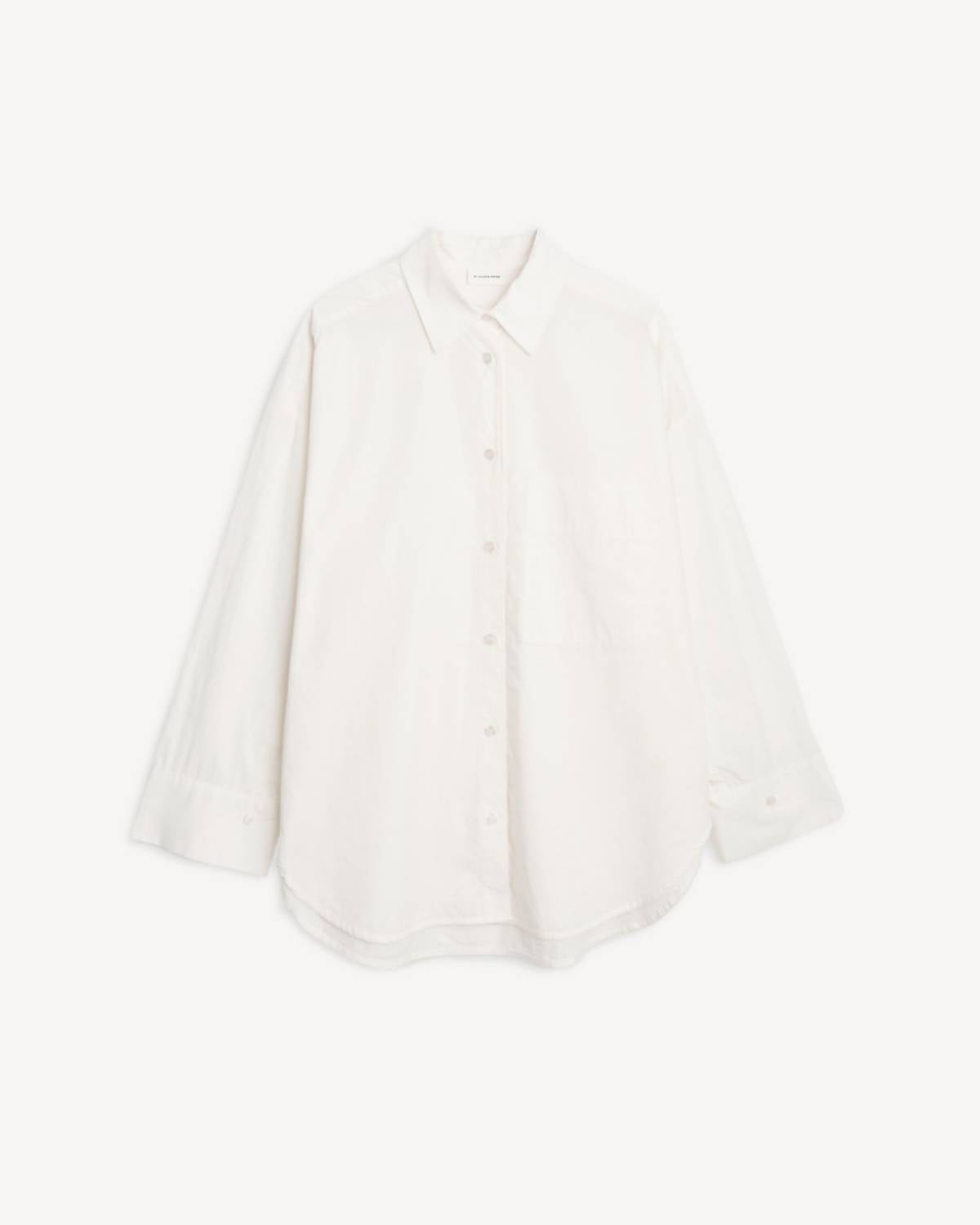 BY MALENE BIRGER Derris Organic Cotton Shirt in whisper white - women's shirt - view 4
