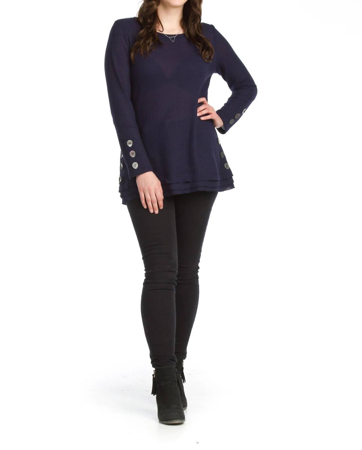 Papillon - Button Detail Waffle Top