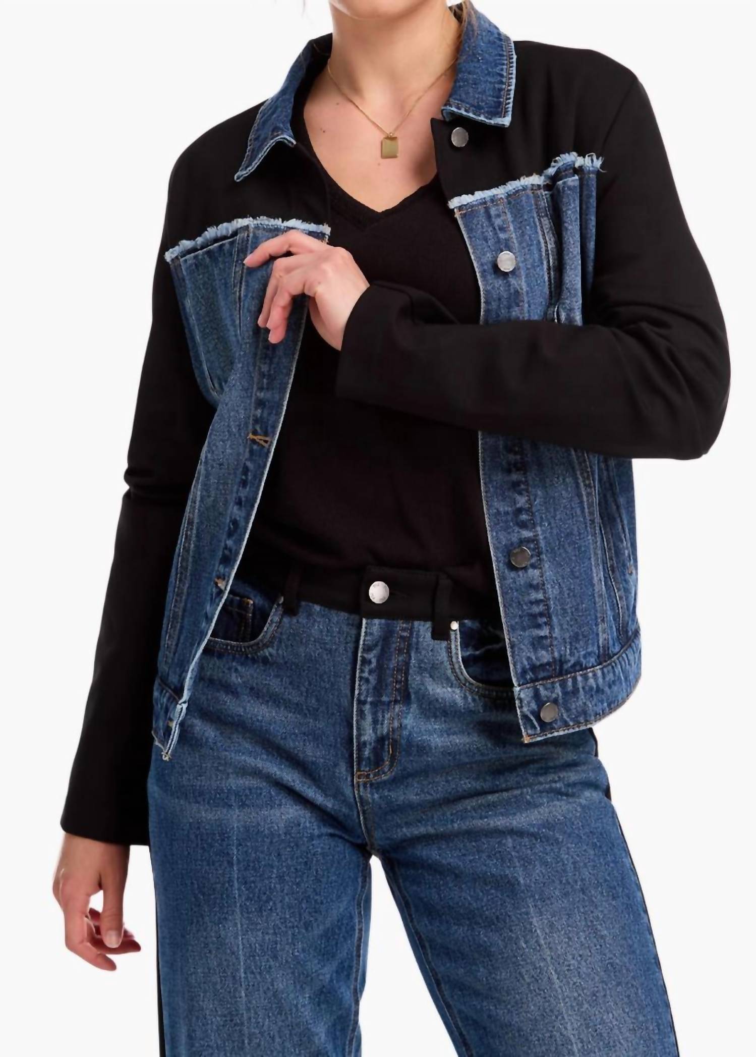 Fdj - Mixed Media Denim Jacket