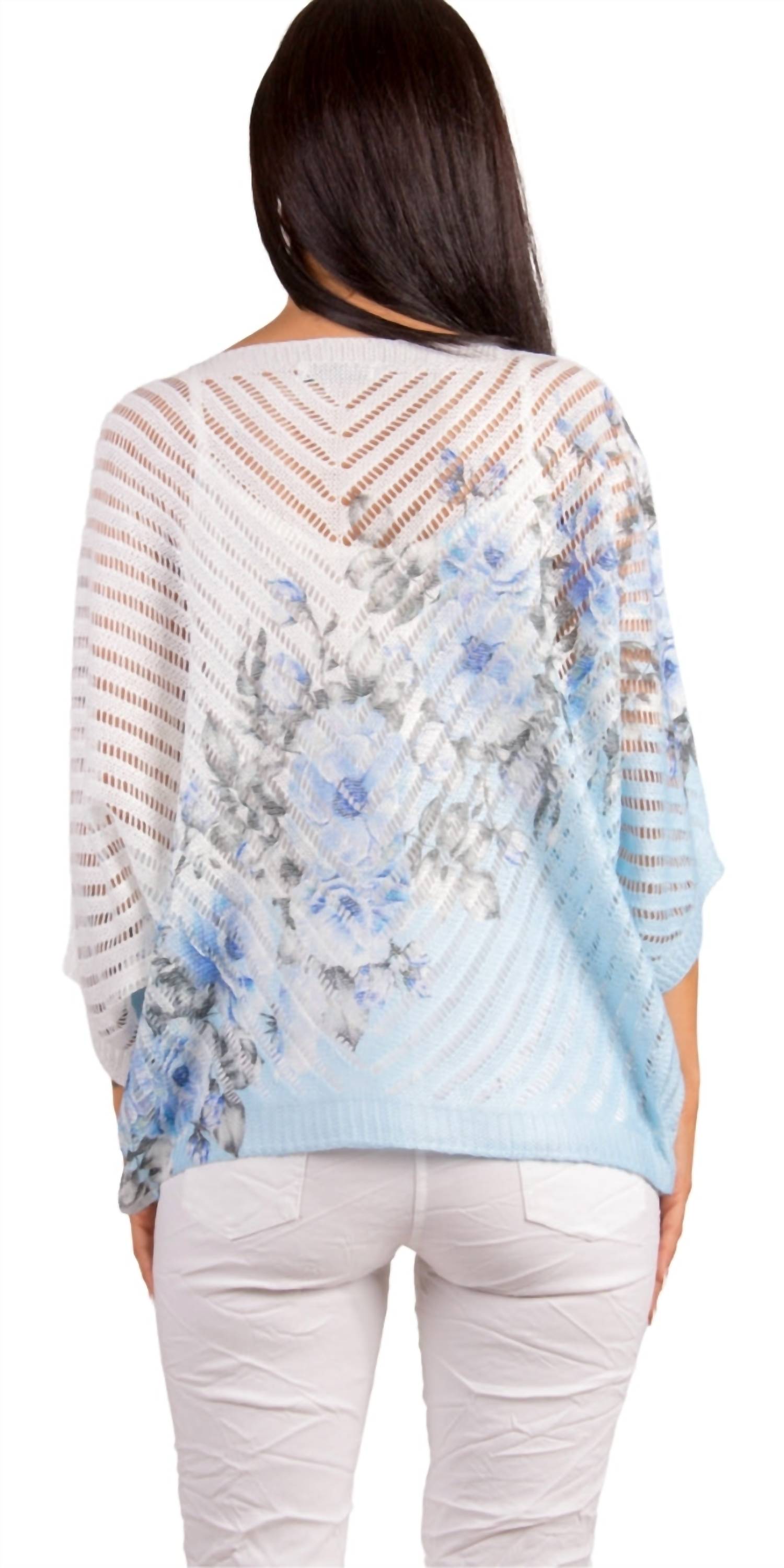 Gigi Moda - Fiore Blu Knit Top