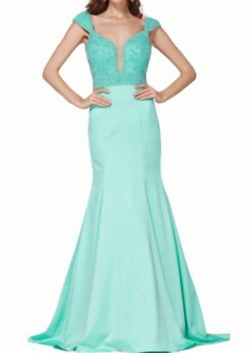 Satin Beaded Gown