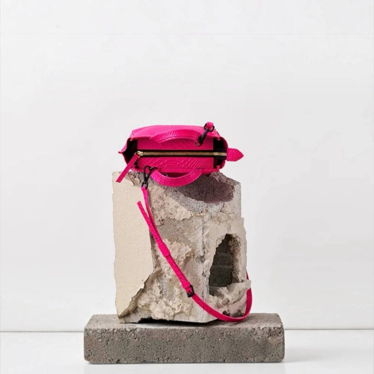 Ampersand As Apostrophe - Neon Python Micro Tote Leather