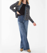 FDJ Mixed Media Jacket in isla indigo - women's jacket - view 4