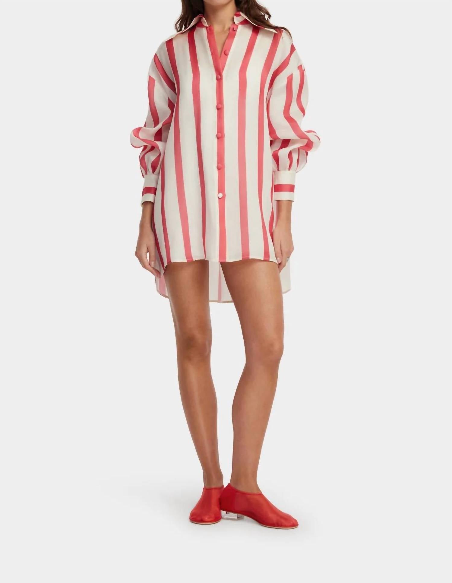 Leo Lin - Stripe Shirt Dress