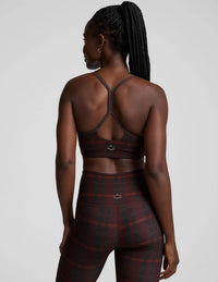 BEYOND YOGA Women's Softmark Slim Racerback Bra in dark cherry preppy plaid - women's intimate - view 4