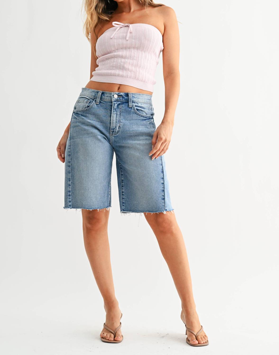 Just Black Denim - Seamed Longer Short