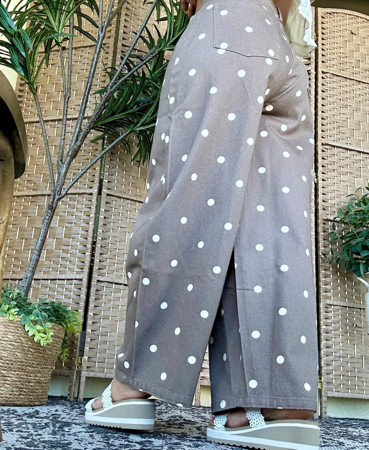 Peach Love - Polka Dot Gypsy Fit Pants