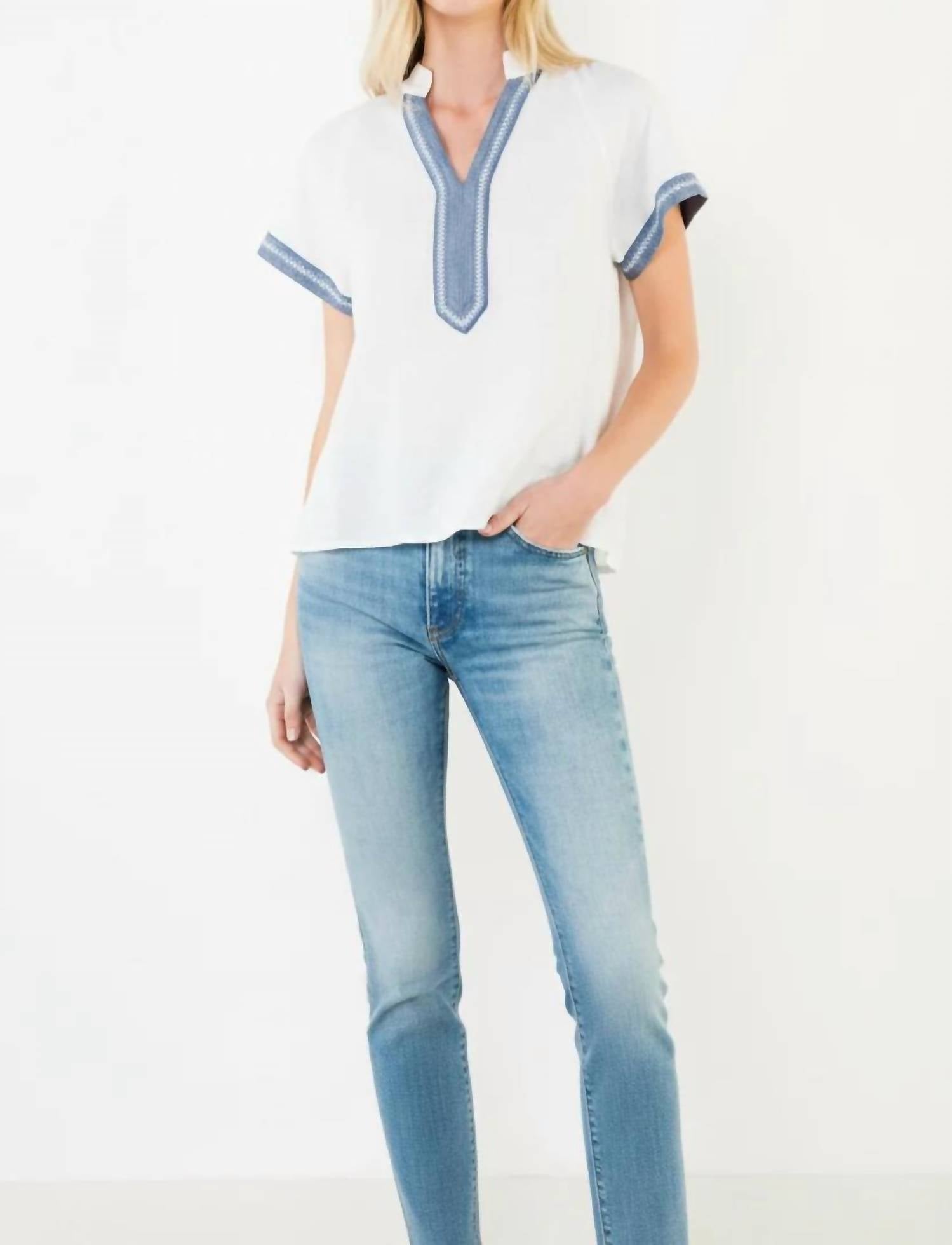 Thml - Short Sleeve Textured V-neck Top