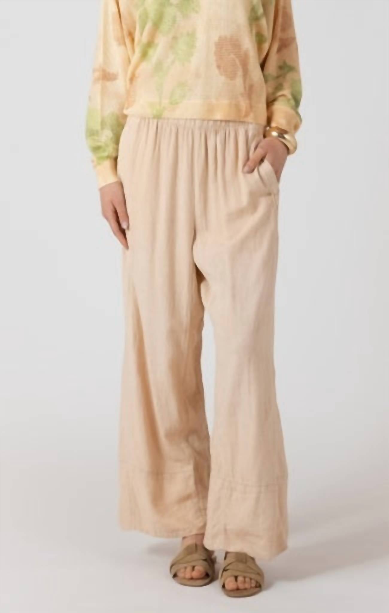 Dex Clothing Wide Leg Linen Pants in sandy blush - women's pants