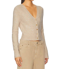 Free People School Girl Cardigan in taupe - women's cardigan - alternate view