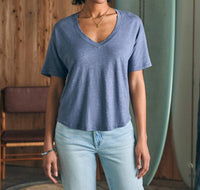 Faherty - Linen V Neck Tee