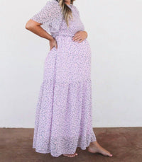 Liv Maternity - Smocked Floral Chiffon Dress