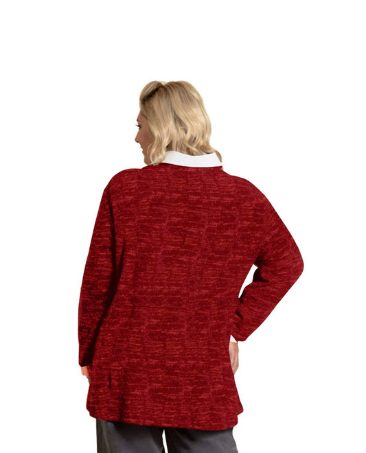 On The Plus Side - Brushed Hacci Hampton Long Sleeve Tunic - Plus