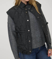 Blu Pepper - Quilted Puffer Vest With Snaps
